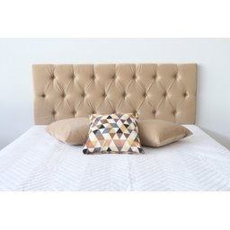 Cabeceira Premium de Casal com Botões 1.40x60cm Areia - 3