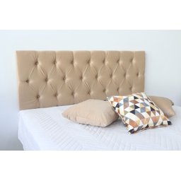 Cabeceira Premium de Casal com Botões 1.40x60cm Areia - 1