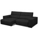 Ver imagem 3 de Sofá Retrátil Reclinável para Sala 4 Lugares 290cm Bari L06 Couro Preto - Lyam Decor