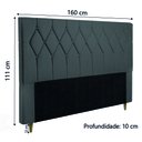 Ver imagem 3 de Cabeceira Estofada para Cama Box Casal Queen Miami de 1,60m Suede Dobuê
