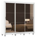 Ver imagem 2 de Guarda-Roupa Casal Madesa Lyon 3 Portas de Correr de Espelho 2 Gavetas com Pés Branco Cor:Branco