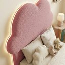 Ver imagem 3 de Cabeceira Infantil Cama Solteiro 100cm Orgânica Curva Nuvem Bouclê Rosê - Montanari's Decor