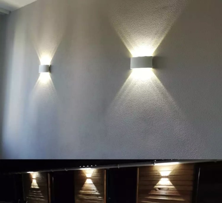 Arandela Led 4w Lente 4 Fachos Branca 3000k Quente Externa Bivolt - 3