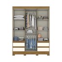 Ver imagem 3 de Guarda Roupa Casal 03 Portas 04 Gavetas B55 Briz Nature Com Off White