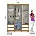 Ver imagem 4 de Guarda Roupa Casal 03 Portas 04 Gavetas B55 Briz Nature Com Off White