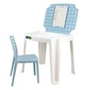 Ver imagem 2 de Conjunto Infantil de Mesa e Cadeira Tramontina Beni Azul em Polipropileno com Quadro de Atividades