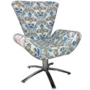 Ver imagem 4 de Kit Duas Poltronas Giratória Elegance Jacquard:arabescos Azul