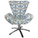 Ver imagem 3 de Kit Duas Poltronas Giratória Elegance Jacquard:arabescos Azul