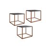 Conjunto 3 Mesas Cube Marquina Base Cobre - Artesano - 1