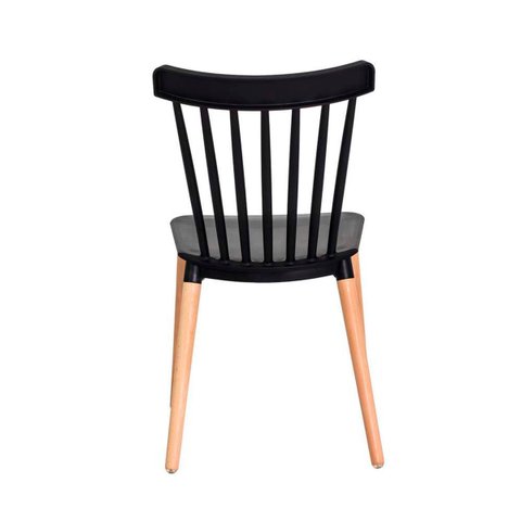 Kit 2 Cadeiras Paris Preto Polipropileno Sala de Estar Jantar Mesa de Jantar Área de Lazer Recepção