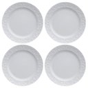 Ver imagem 1 de Jogo 4 Pratos Rasos Redondos 26,5cm em Porcelana com Relevo Tassel Germer Branco
