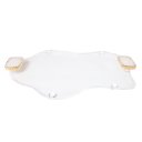 Ver imagem 1 de Bandeja de Acrílico com Pedra Quartzo Branco com Borda Banhada Ouro 24k G