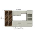 Ver imagem 2 de Cozinha Completa Fineze 12 Portas 4 Gavetas com Vidro 100% MDF CEC263 Areia Hp - Henn