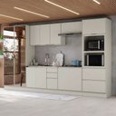 Ver imagem 3 de Cozinha Completa Fineze 12 Portas 4 Gavetas com Vidro 100% MDF CEC263 Areia Hp - Henn