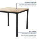 Ver imagem 5 de Mesa de Jantar Retangular Tampo Madeira Maciça 120CMX85CM Smart Marrom/Preto