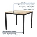 Ver imagem 4 de Mesa de Jantar Retangular Tampo Madeira Maciça 120CMX85CM Smart Marrom/Preto