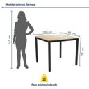 Ver imagem 3 de Mesa de Jantar Retangular Tampo Madeira Maciça 120CMX85CM Smart Marrom/Preto