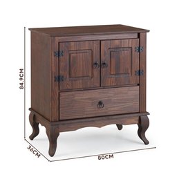 Balcão Para Micro-Ondas Madeira Maciça Rústico Marrom Shop JM - 4