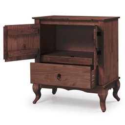 Balcão Para Micro-Ondas Madeira Maciça Rústico Marrom Shop JM - 3