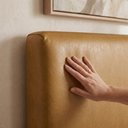 Ver imagem 4 de Cabeceira Painel Suspenso Casal 140 cm Luna Retangular Corino Whiskey Artte