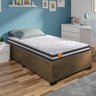 Cama Box Solteiro Desmontável com Colchão Molas Qatar 88x188x53cm Branco / Preto / Cedro Cbp - 2