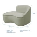 Ver imagem 5 de Kit Divã Recamier Orgânico Marrocos 150cm Lado Esquerdo e 2 Poltronas Amore Bouclé Verde Oliva