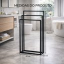 Ver imagem 3 de Suporte Porta Toalha Triplo de Chão para Banheiro Lavabo - Édecasamóveis
