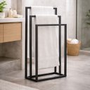 Ver imagem 4 de Suporte Porta Toalha Triplo de Chão para Banheiro Lavabo - Édecasamóveis