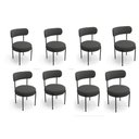 Ver imagem 3 de Mesa Jantar Vidro 200cm Kit 8 Cadeiras Aço Preto Boucle H02 - D'Rossi