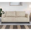 Ver imagem 2 de Sofá Living 2 Lugares 1,80m Horus Bouclê Dourado Pés de Aço - Pallazio