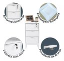 Ver imagem 6 de Mesa de Cabeceira com Tranca e 3 Gavetas Branca 30cm Luxo