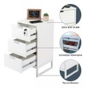 Ver imagem 4 de Mesa de Cabeceira com Tranca e 3 Gavetas Branca 30cm Luxo