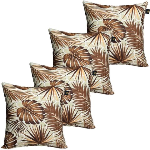 4 Almofadas Cheias para Sofá Decorativas, Impermeáveis e Antimofo Grande Trama