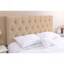 Ver imagem 1 de Cabeceira Solteirão King 96 - Bello Box - Estilo Capitonê Suede Bege sem Strass