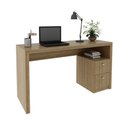 Ver imagem 6 de Escrivaninha Mesa Escritório com ME4130 2 Gavetas 135cm Amendoa Marrom