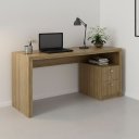 Ver imagem 1 de Escrivaninha Mesa Escritório com ME4130 2 Gavetas 135cm Amendoa Marrom
