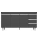 Ver imagem 5 de Cozinha Modulada 4 Peças Balcão sem Tampo 160cm Andréia Cinza - Ajl Móveis