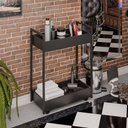 Ver imagem 3 de Kit 02 Fruteiras Carrinho Multiuso Industrial 2 Prateleiras Manu M05 Preto - Inoviza