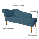 Ver imagem 7 de Recamier Divã Pés Palito para Sala Cecilia 1.60cm Suede Azul Royal - Incasa Decor