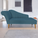 Ver imagem 2 de Recamier Divã Pés Palito para Sala Cecilia 1.60cm Suede Azul Royal - Incasa Decor