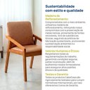 Ver imagem 7 de Kit 6 Cadeiras Sala de Jantar com Braço Pequi CabeCasa MadeiraOriginals Courino Marrom/Castanho
