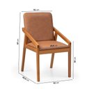Ver imagem 3 de Kit 6 Cadeiras Sala de Jantar com Braço Pequi CabeCasa MadeiraOriginals Courino Marrom/Castanho