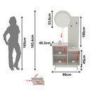 Ver imagem 3 de Conjunto para Banheiro 80cm com Espelho 2 Porta e 1 Gaveta Bn3680 Branco Tecnomobili