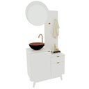 Ver imagem 7 de Conjunto para Banheiro 80cm com Espelho 2 Porta e 1 Gaveta Bn3680 Branco Tecnomobili