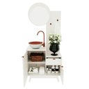 Ver mais imagens de Conjunto para Banheiro 80cm com Espelho 2 Porta e 1 Gaveta Bn3680 Branco Tecnomobili