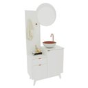 Ver imagem 5 de Conjunto para Banheiro 80cm com Espelho 2 Porta e 1 Gaveta Bn3680 Branco Tecnomobili