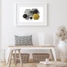 Quadro Horizontal Abstrato Preto Cinza Ouro - 60x48cm:madeira Preta - 2