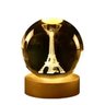 Mini Luminária Led Globo de Vidro 3d Abajur Quarto Infantil com Cabo Usb:torre Eifel - 1