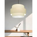 Ver imagem 4 de Lustre Sala de Jantar com Desvio Vivare Md-4398 Cúpula em Tecido 45cm Algodão-crú 127/220v