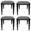 Ver imagem 1 de Kit 4 Mesas de Plástico Quadrada 70cm Empilhável Preta Monobloco